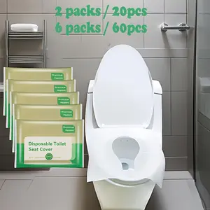 20/60-Pack Disposable Toilet Seat Covers - Hygienic and Portable Travel Set, Suitable for Hotels and Travel