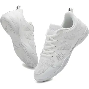 Girls Youth White High-Performance Breathable Cheerleading Dance Shoes for Athletic Training Competition