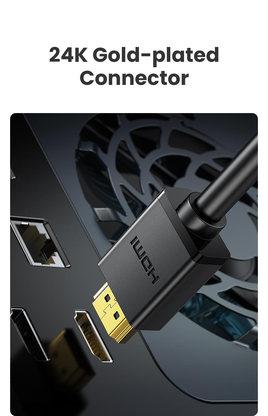 UGREEN 4K@60Hz HDMI Cable High Speed Monitor Cable 1.5FT | 18Gbps, Ethernet Support, Compatible with UHD TV Computer Switch Xbox 360 PS5 PS4 Blu-ray tiktokshopbacktoschool, Cable Connection, 1.5 Feet