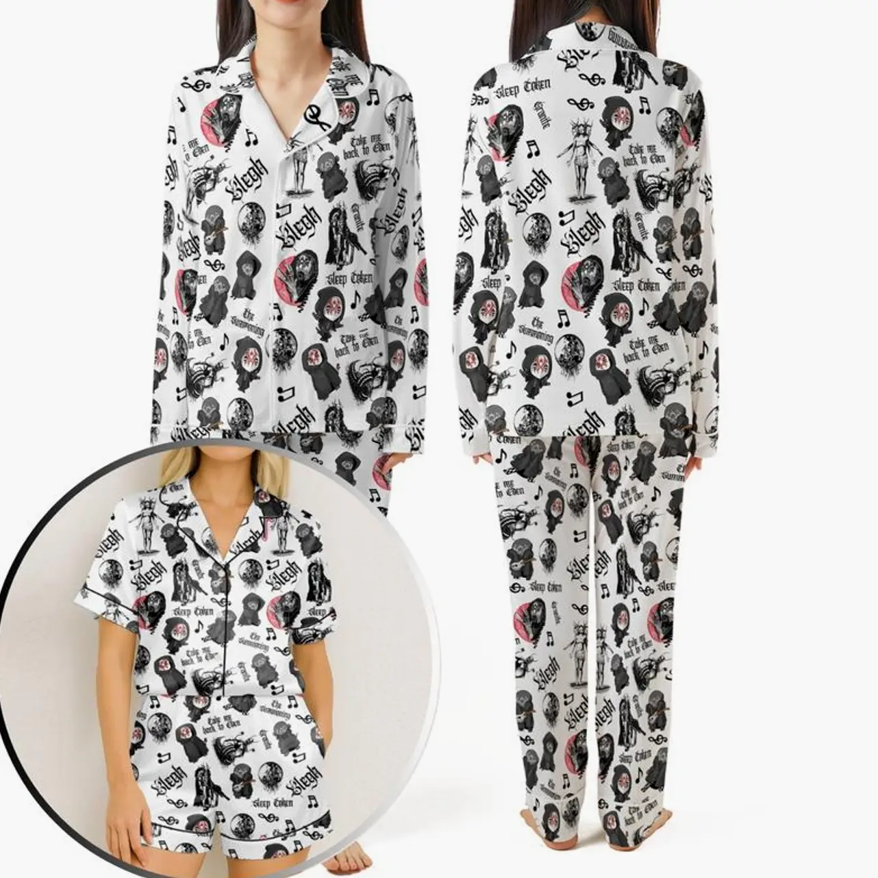 Sleep Token Pajamas, Rock Band Merch, Short Pajama, Long Pajama, Sleep Token Sleepwear HYI8Z