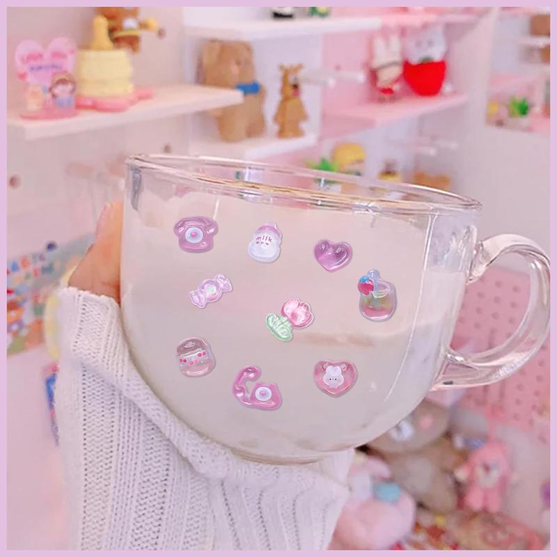 Valentine's Day New Year 2026 Gift 3D Cute Cartoon Pink Rabbit Puff Stickers - Mini Puffy Reusable Stickers for Scrapbooks, Planner, Journals, Laptops, Phone Case Decoration