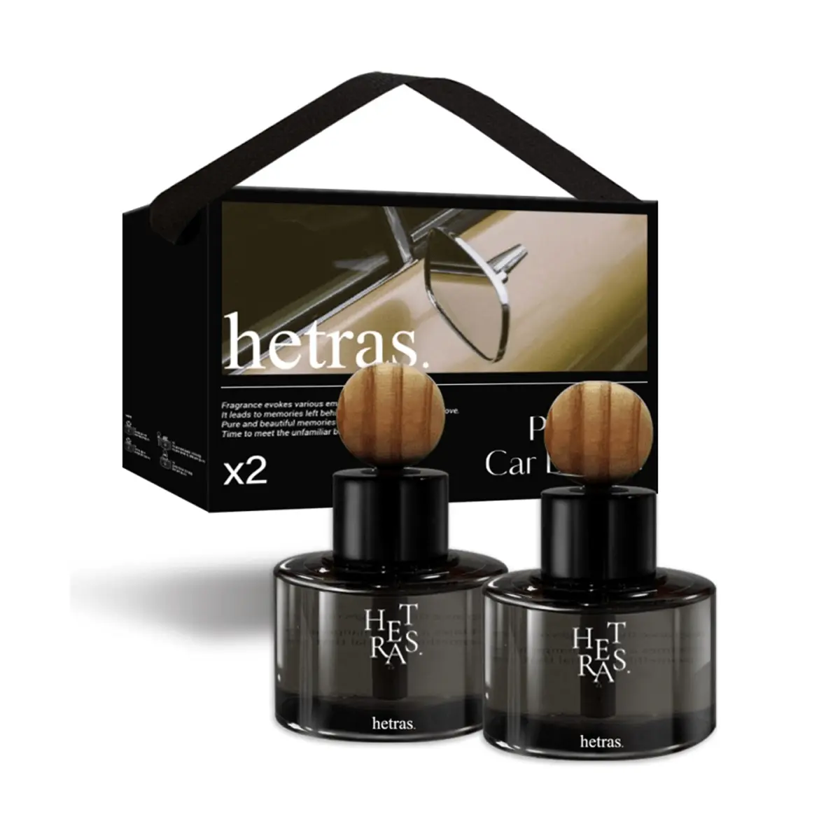 HETRAS Car Air Freshener Diffuser Set - Flower Shop Scent (2x60ml) - K-Pop Idol GD Recommended Brand