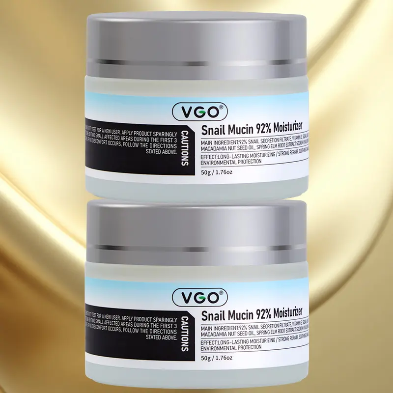 VGO Snail Mucin 92% Moisturizer 50g Daily Face Gel Cream Hydrating Skincare with Hyaluronic Acid for Repair Comfort and Anti-Wrinkle - Moisturizing Repairing Hydrate,travel essentials