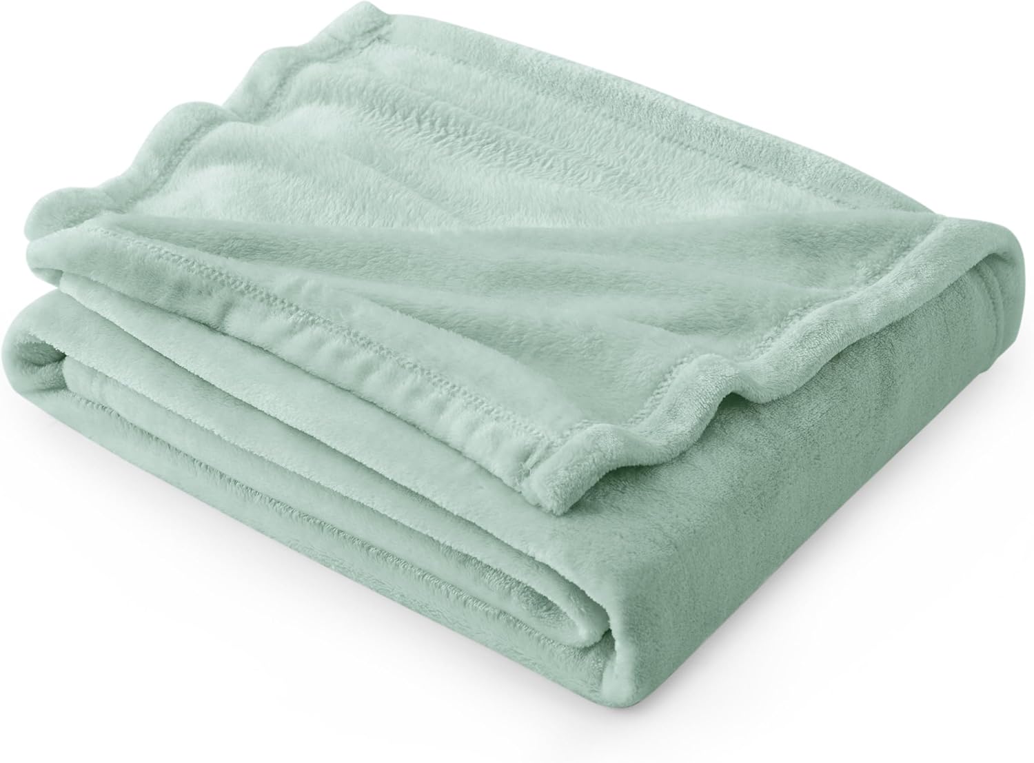 Sage Green Fleece Blanket Throw Blanket Jadeite - Soft Lightweight Plush Cozy Blankets for Bed, Sofa, Couch, Travel, Camping