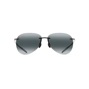 Maui Jim Sugar Beach Sunglasses 421-02 Gloss Black Frame Neutral Grey Lenses
