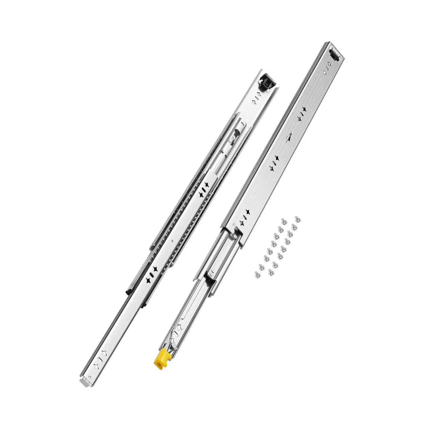 VEVOR Heavy Duty Drawer Slides 24inch, 1 Pair Locking Drawer Slides 250lbs Load Capacity, Side Mount Ball Bearing, 3-Fold Full Extension