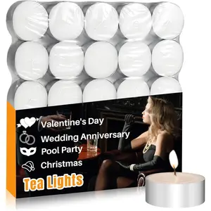 Tealight Candles -  Lights Candles Unscented  Tree Lights Mini Votive with  Wick for Decorating ,Pool,Shabbat,Wedding,,Christmas,Halloween,Parties, Spas