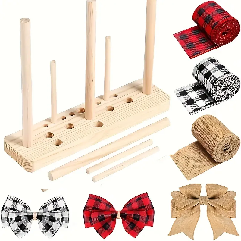Wooden Bow Making Tool, DIY Butterfly Knot Craft Kit, Wooden Props for Crafting Decorative Bows, Ideal for Handmade Projects, Wood For Crafts, Solid Wooden Slats