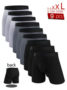 9-Pack Men's Extended-Length Briefs, Mother's Day Gift, Anti-Irritation, Breathable, Medium Stretch, Casual Underwear, All Seasons