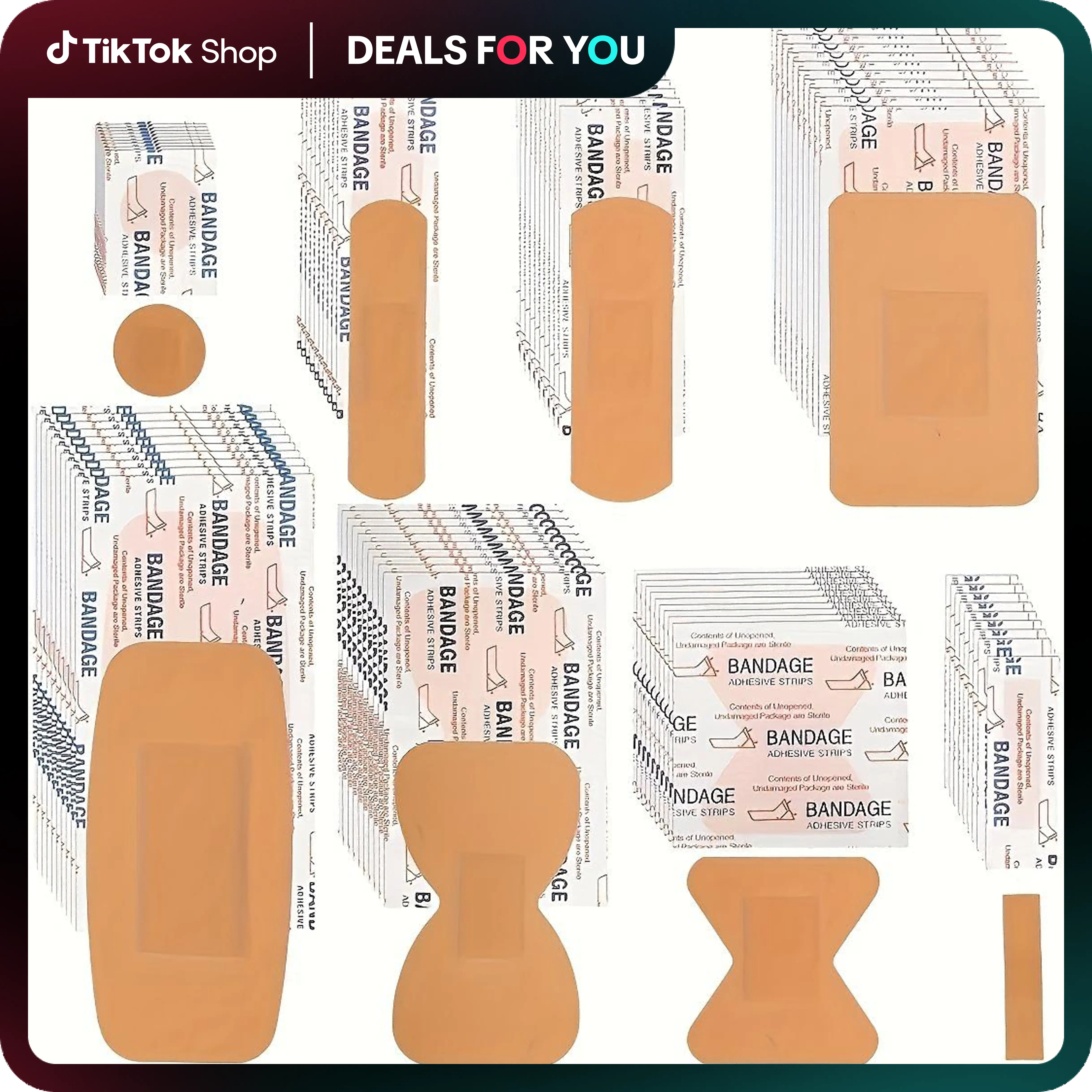 80/160-Piece All-in-One PE Bandages: Waterproof, Breathable with Cushioned Pads 80-Pack PE Adhesive Bandages: Waterproof, Breathable Variety for Wound