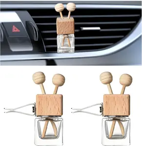 PCS Car Diffuser Air Freshener Bottle, Refillable Empty Glass Perfume Bottles with Vent Clip, Universal Essential Oil Diffuser for Most Vehicles, Interior Car Accessories (PCS)