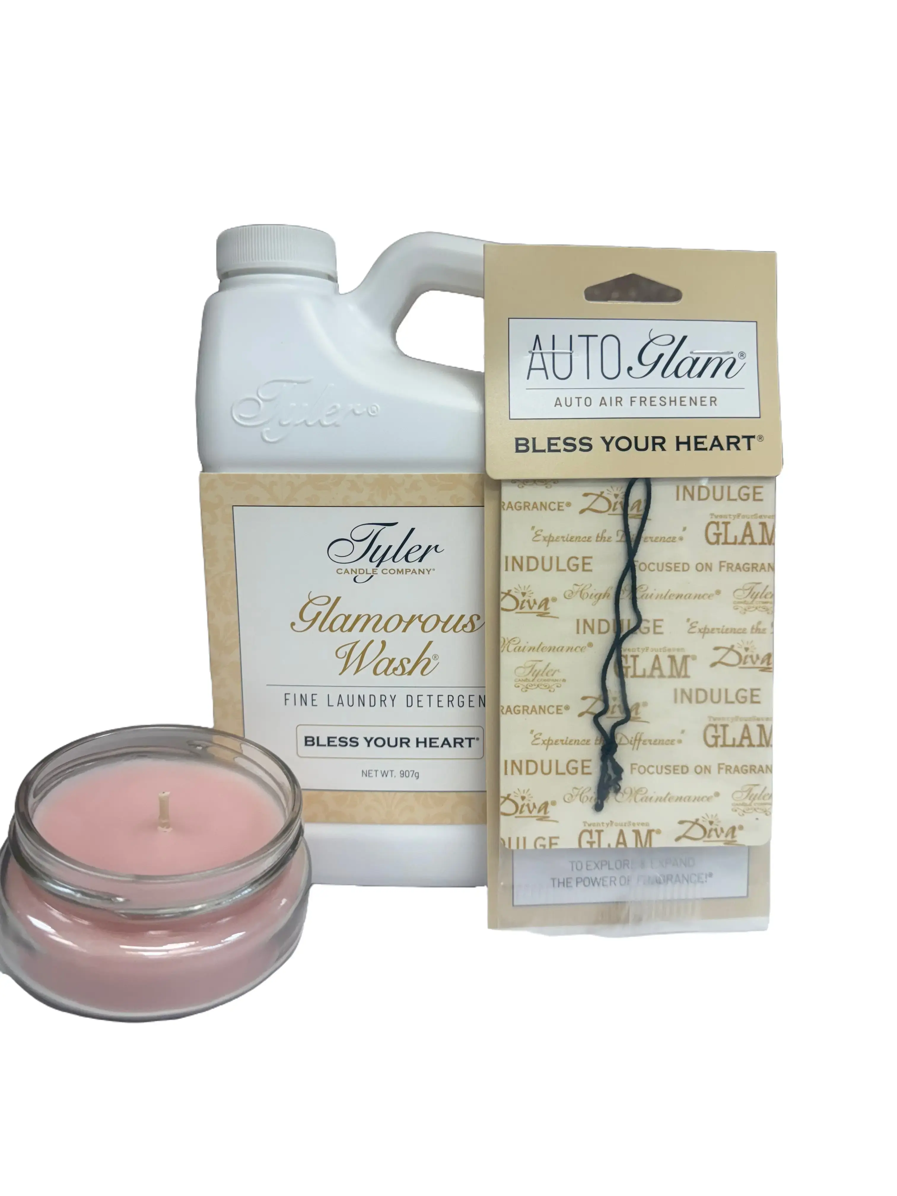 Bless Your Heart Bundle-32oz Glam Wash, 3.4 oz Candle, Autoglam by Tyler Candle Company