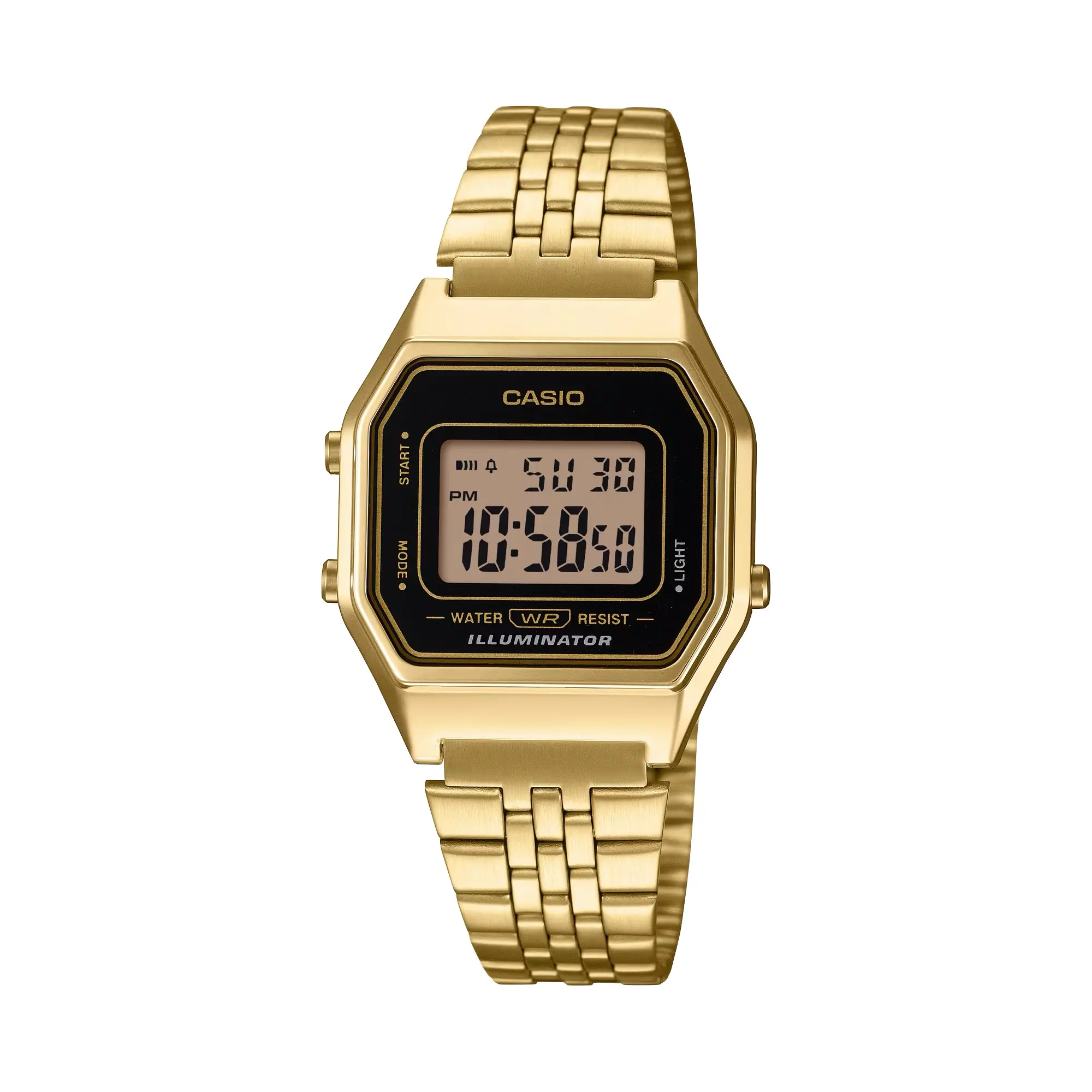 Casio Women’s Gold Digital Watch with Black Face - LA-680WGA-1DF