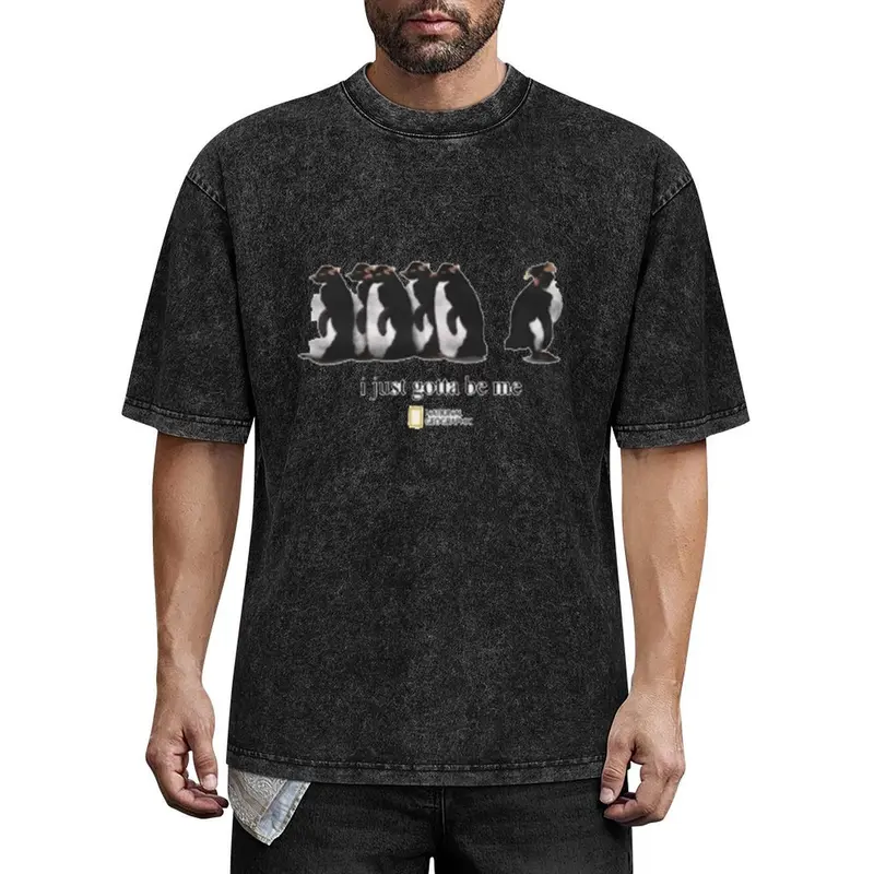 Cotton Short Sleeve T-Shirt I Just Gotta Be Me National Geographic Penguin Shirt, Trending Shirt 25, Gifts Suitable for Him, Her, Menswear Tshirt Fabric Top Casual Streetwear