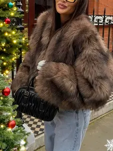 Autumn Winter New Faux Fur Coat, Plush Warm Short Jacket, Casual Comfy Jacket, Stylish Outerwear for Women, Comfortable and Fashionable