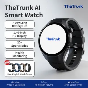 TheTrunk Smart Watch for Men and Women with 4 Straps, Bluetooth Calling, 7-Day Battery, IP67 Waterproof Fitness Tracker, Heart Rate Sleep Monitor, UV Flashlight, iPhone Android Gift for Workouts and Daily Wear