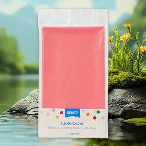 Light Pink Rectangular Table Cover - for Parties, Spritz, Plastic