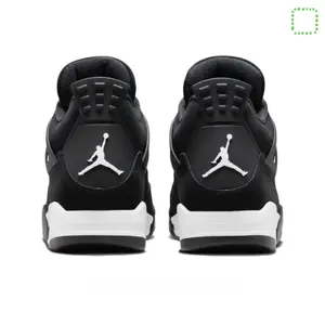 Black and White Color-Blocked Mid-Top Retro Basketball Shoes