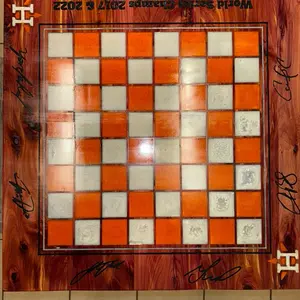 Sports themed checker table