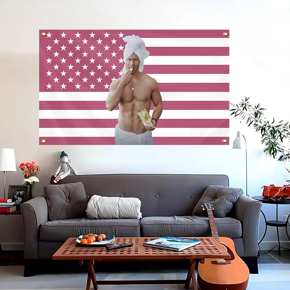 Glen Powell Singer Actor Themed Funny Art Tapestry Flag, 3x5ft Polyester with Brass Grommets, College Decor Home Decor, Christmas Gift for Indoor/Outdoor Use