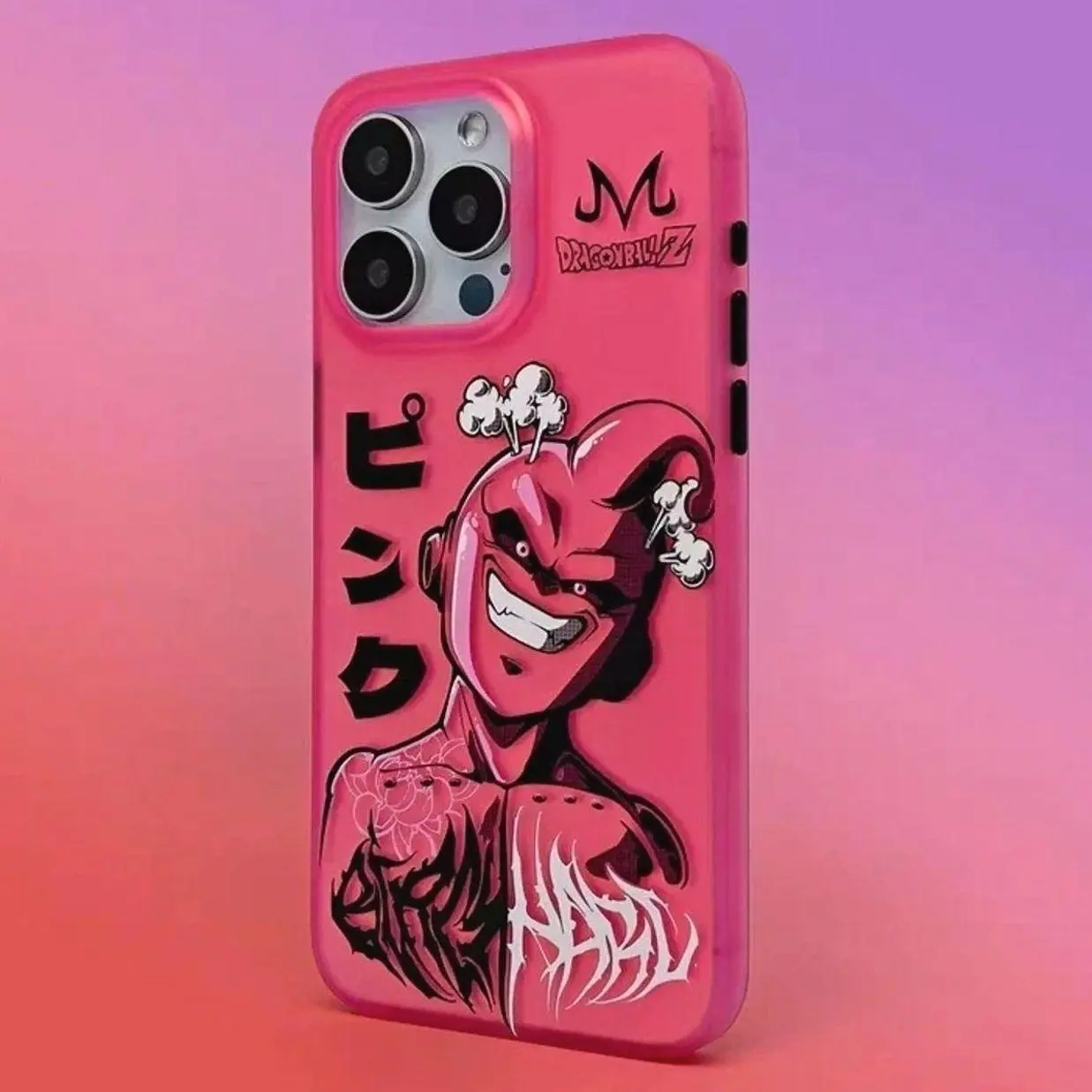 Majin Buu Pink Anime iPhone Case for iPhone 16, 15, 14, 13, 12, 11 Pro Max, X, XR, XS Max, 8, 7 Plus