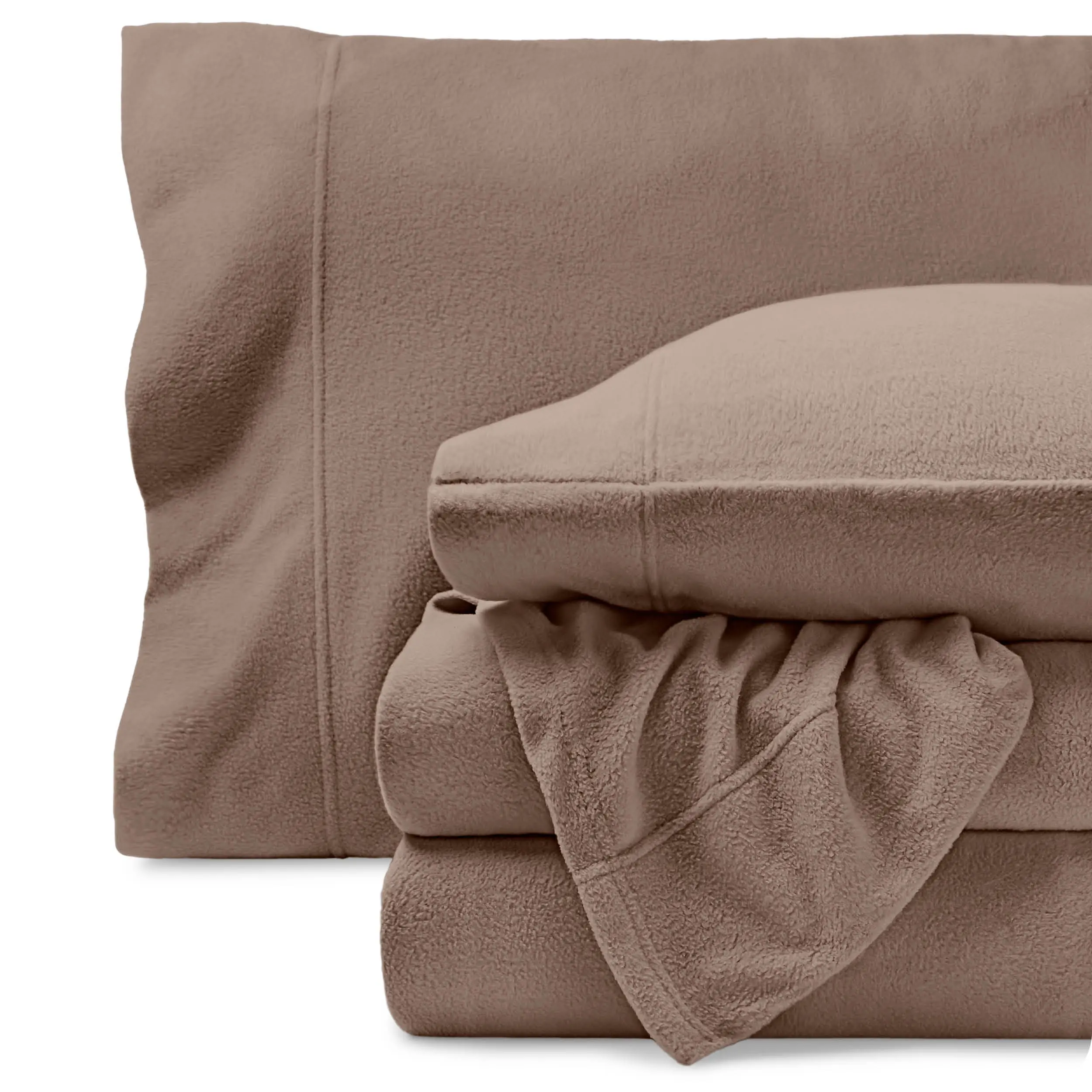 Bare Home Polar Fleece Comfy Bedding Set - Bedding Sheets & Pillowcases, Super Soft, Extra Plush, Cozy Warmth for Cozy Nights, Solid, Quick-Drying, Stain & Fade Resistant