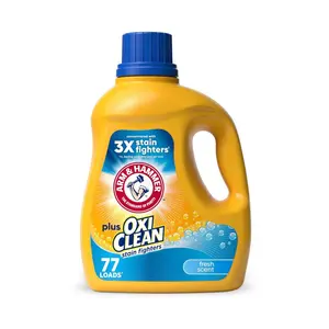 ARM & HAMMER Plus OxiClean Fresh Scent Liquid Laundry Detergent 77 Loads 100.5 Fl oz HE & Standard Washers Stain Remover Odor Fighter
