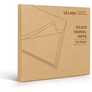 Letter Size 8.5''x11'' Quick-Dry Folded Thermal Paper, 200 Sheets, Compatible with Gloryang &  PD-A4 Portable Printer