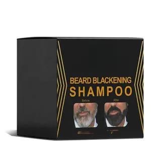 Beard Blackening Shampoo for Men - Instant Natural Black Color, Anti-Hair Loss Formula, 10x15ml Travel-Friendly Packets | Safe & Gentle Beard Dye with Nourishing Care
