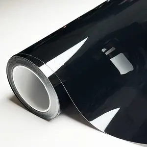 PET Ultra Glossy Piano Black Vinyl Wrap Film With Air Release Self Adhesive Car Wrapping Motorcycle DIY Sticker Decal