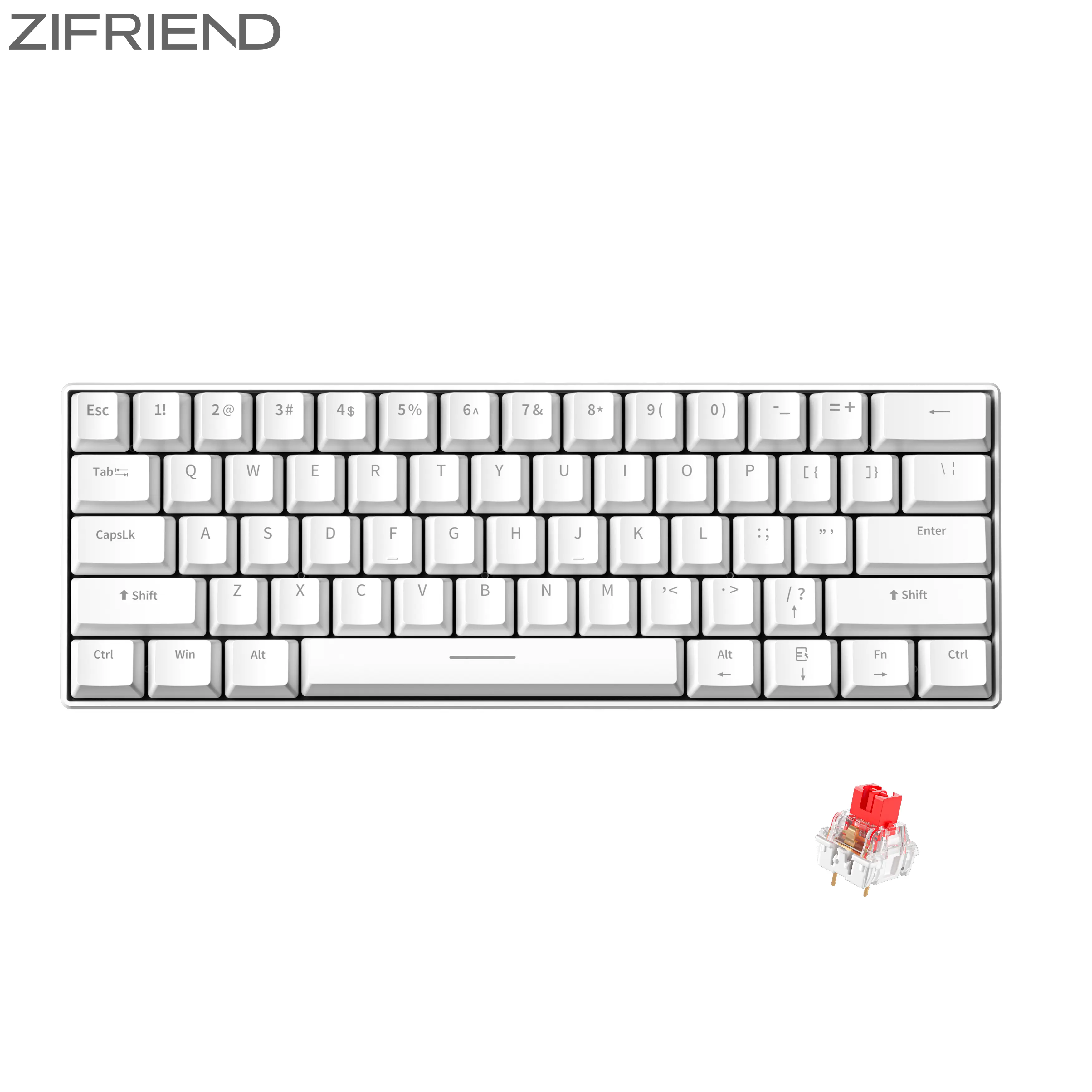 Zifriend x FURYCUBE H61K 60% Portable Mechanical Gaming Keyboard