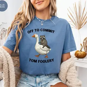 Comfort Colors Off to commit tom foolery Funny Raccoon Shirt, Graphic Raccoon Shirt, Raccoon Meme Shirt, Cozy Raccoon Shirt, Meme Tshirt - TrendWear USA