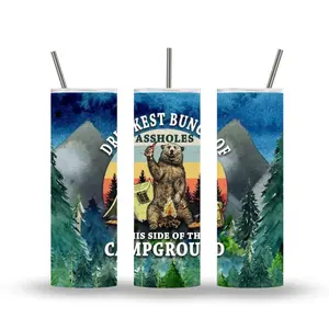 20oz stainless steel tumbler Drunkest A**holes Campground