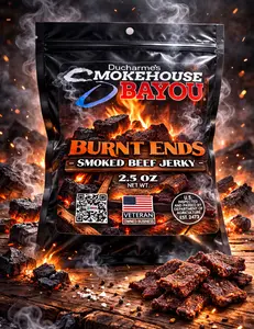 Smokehouse Bayou – Burnt Ends Beef Jerky – 2.5oz & 8oz
