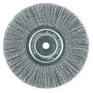 DEWALT 8" Crimped Wire Wheel Tool for Benches, 0.63 in. Arbor, Balanced Spin Design, Internal Plate Construction