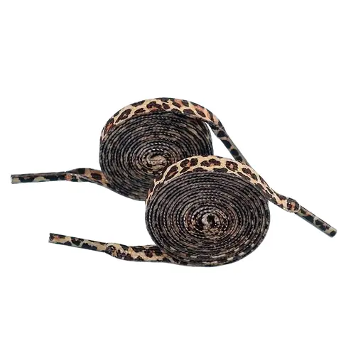 Leopard Print Viscose Shoelaces - Lace-Up, Scratchproof Casual Shoe Accessories, Shoe Strings for Sneakers, Unisex for Boots (TikTok Shop Back to School)