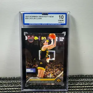Caitlin Clark #59 ISA Gem Mint 10 Iowa Hawkeyes 2023 Bowman University Now - Trading Card