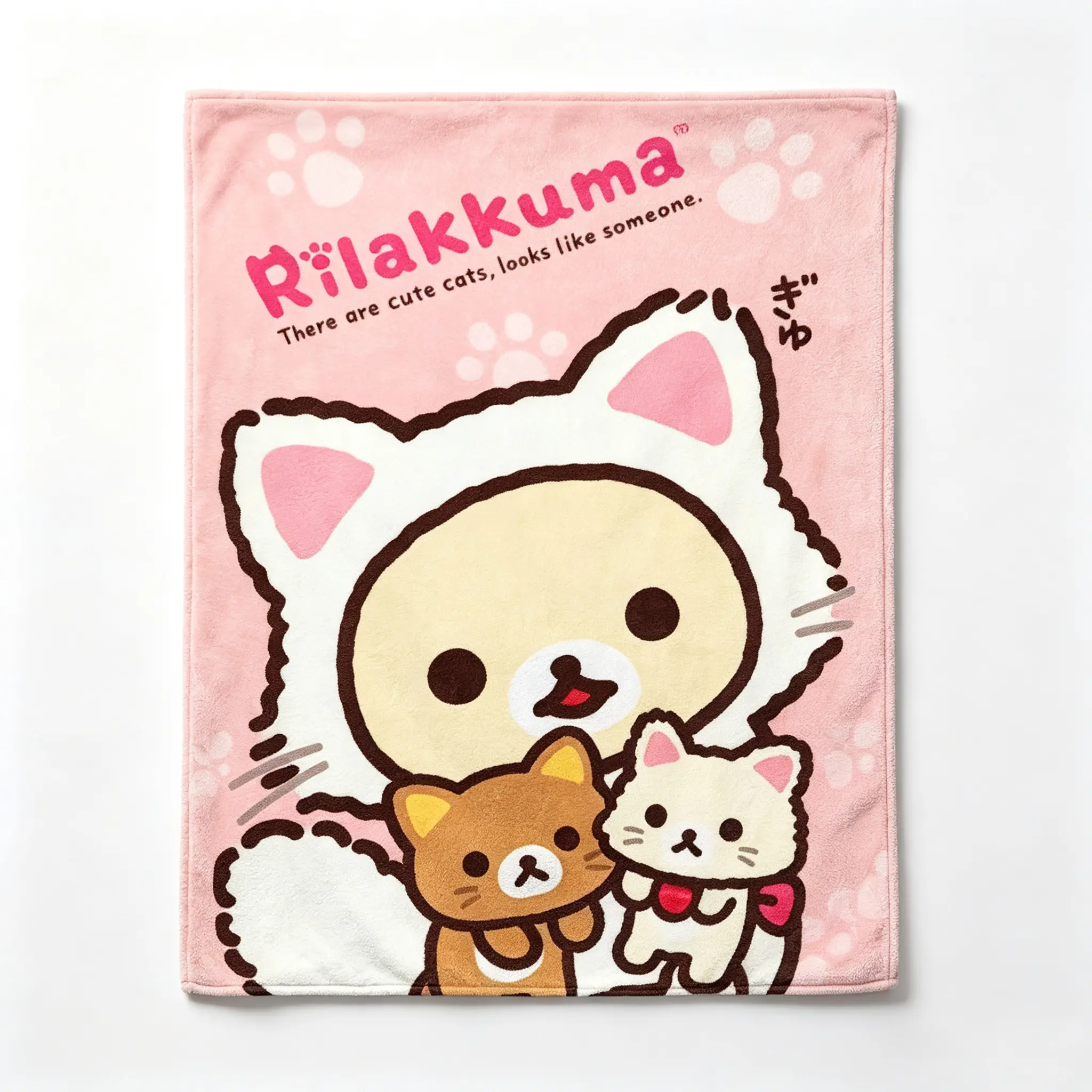 Kawaii Rilakkuma Knit Flannel Throw Blanket - Lightweight, Super Soft, Cozy Wrap, Multi-Size (4 Sizes) - Sports & Outdoor Yoga/Pilates Relaxation Accessory for Bedroom Use