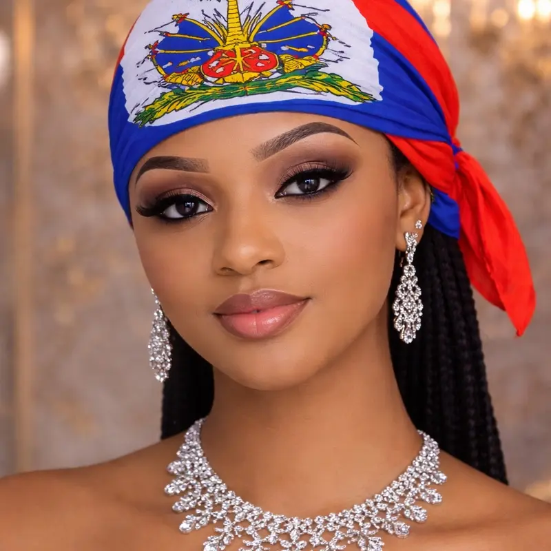 Haitian Flag Headscarf mouchwa Haiti