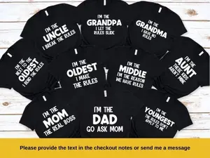 The Rules Family Matching Shirt Bundle, DIY Funny Party Tees, Family Group, Matching Siblings, DIY Family Vacation, Thanksgiving, Christmas