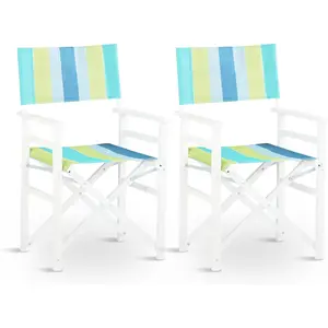 【Father's Day Gift】Outvita Widen Tall Directors Chair Set of 2, Heavy Duty Camping Chair with Wooden Frame & Canvas, Portable Folding Chair for Outdoor, Patio, Lawn, Poolside, Beach Use Summervibes