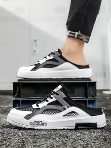 Large Size Men's Shoes New Style Mesh Breathable Sandals Lightweight Closed-toe Half-slipper Comfortable and Versatile Skateboard Shoes Spring and Autumn Outdoor Sports Shoes Sizes 39-47 Available