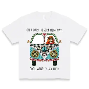 Plus Size Women's Bohemian Graphic T-Shirt Colorful Hippie Bus & Desert Design Soft 100% Cotton Lightweight 180gsm Machine Washable All-Season Casual Top Love Printed Sweatshirt Tshirt