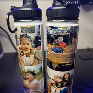 Botella deportiva personalizada 22 oz acero inoxidable con tapa y asa – Termo reutilizable a prueba de fugas con fotos o diseño único