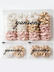 33pcs Satin Silk Hair Scrunchies, Elastic Hair Ties Ropes for Women & Girls, Classic Ponytail Holders, 3 Color Options, Hair Accessories Set