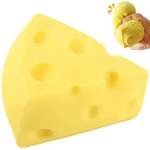 Yellow Cheese Squeeze Toy,Soft Novelty Toy, Rebounding Sensory,Help for Focus, Relax,Sensory Cheese for Adults, Food Theme Cheese Cubes Squeeze Toys,Stress Balls Gift for Adults Friend, Squishies