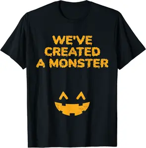 Womens Halloween Pregnancy Pregnant Couples Created Monster T-Shirt - Albertjasso Shop 28B099NSXKHD