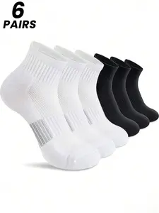 Men's Short Socks, Moisture-Wicking, Odor-Resistant, Athletic Socks, Low Top, Comfortable, Unisex, 2/4/6 Pairs