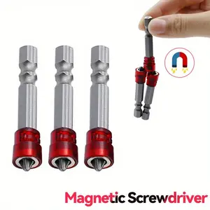 Magnetic Screwdriver Bit PH2 Cross-head 1/4 Inch Hex Shank Screwdriver Holder Ring for House Working Electric Screwdriver Kit