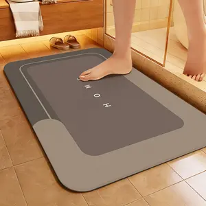 1pc Algae Mud Mat, Bathroom Kitchen Rug, Shower Room Laundry Bedroom Living Room, Absorbent Non-Slip Quick Dry Soft Comfortable, Water Absorbent Mat